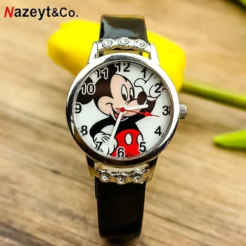 Disney Mickey Mouse Luxe Horloge Voor Kinderen Vrouwen Meisjes Diamant Cartoon Kinderen Horloges Tijd Machines Waterdichte Kind Horloge