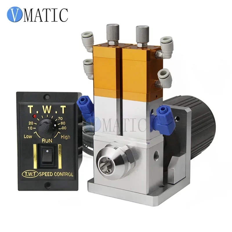 Free Shipping 2023 New Liquid Two Component Mixing Glue Dispensing AB Dual Fluid Suction Valve With Electrical Machine 25W