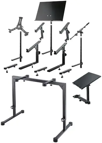 Konig & Meyer 18810.015.55 Table Style Keyboard Stand Omega - Sturdy Height Adjustable Frame - Folds Flat Portable - Fits Piano