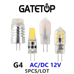 5PCS/LOT led mini bulb G4 crystal lamp chandelier 12V 1W 2W 3W no strobe warm white light can replace 20W halogen lamp