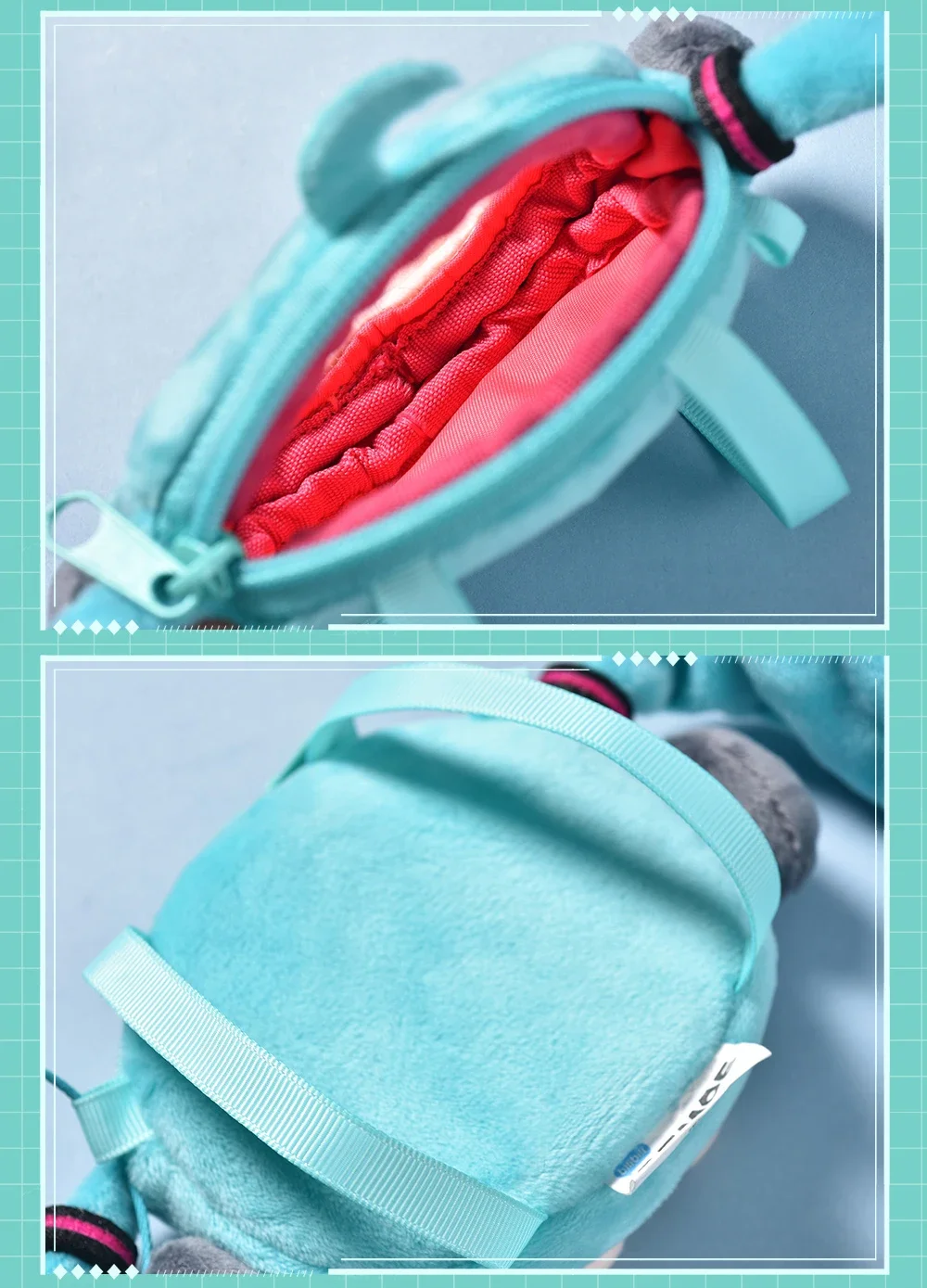 10X9CM Nowa Anime Hatsune Miku Wersja Q Kawaii Figurka Wielofunkcyjna Pluszowa Mini Torebka na Słuchawki Kieszonkowa Portmonetka na Monety Prezenty