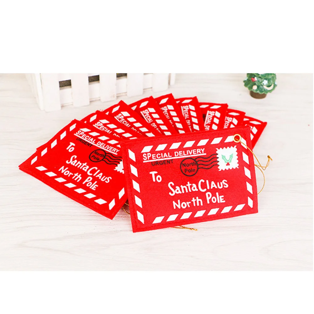 10 Pcs Mini Mailbox Santa Claus Envelope Christmas Candy Bag Storage Felt Gift Staff