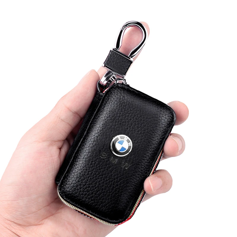 Genuine Leather KeyChain Unisex Key Bag Organizer Wallet Holder For BMW M3 M4 M5 M6 E28 E39 E46 E53 E60 E71 E87 E92 X6 X5 X4 X3