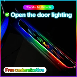 For Audi A1 A3 A4 A5 A6 A7 A8 Q3 Q5 Q7 Q8 Sline Brand New USB Power Moving LED Well Come Pedal Car Scuff Plate Door Sill Lights