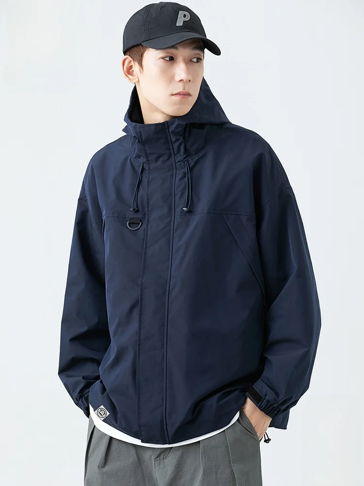 

Мужская осенняя куртка Paul Frank свободного кроя для активного отдыха, новая повседневная модная брендовая модель с дизайном «Обезьянья шапка» и широким капюшоном, полиэстер