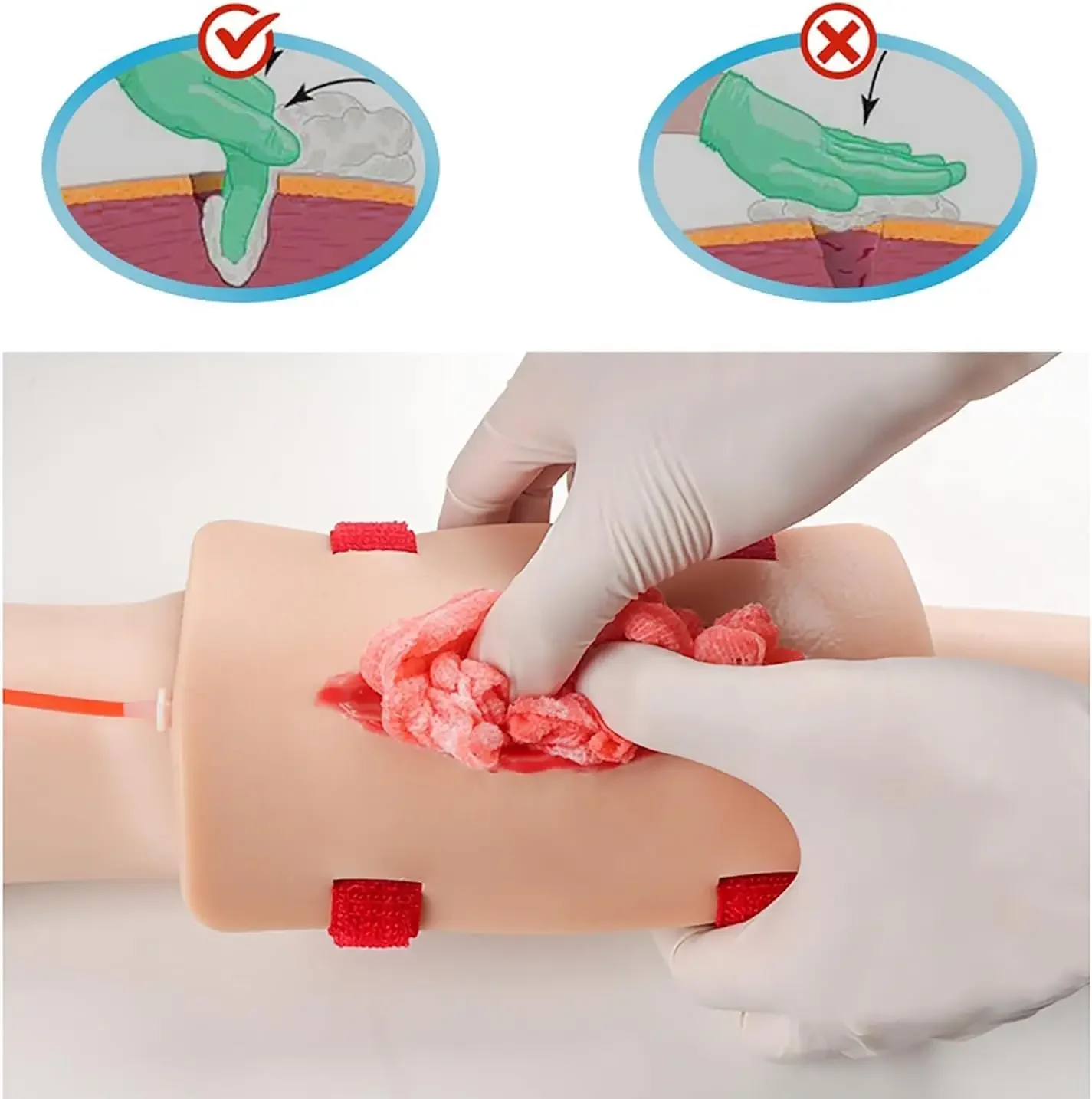 Wearable Practice Module for Surgical Wound Simulation First Aid Training Trauma Model