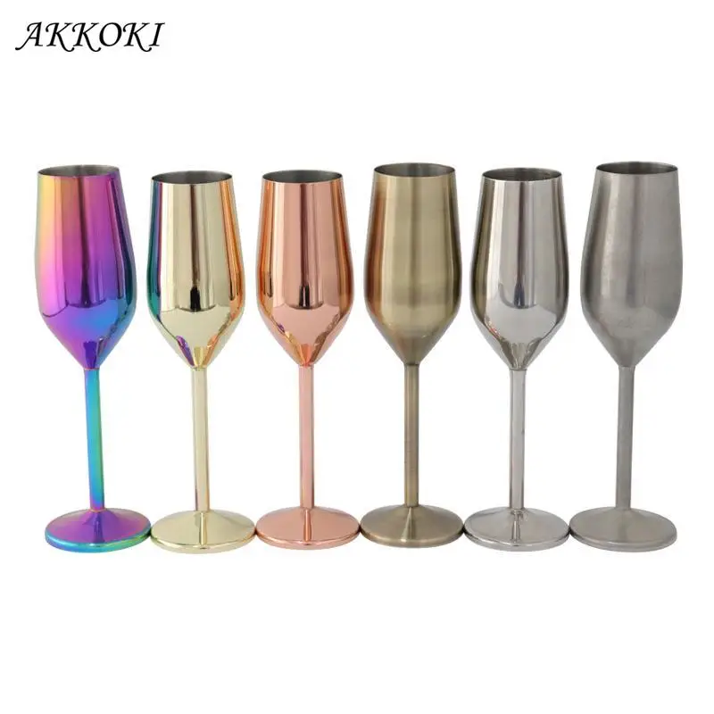 Stainless Steel Red Wine Goblets Champagne Cocktail Drinking Cup Charms Juice Drink Wine Glasses Party Barware Supplies