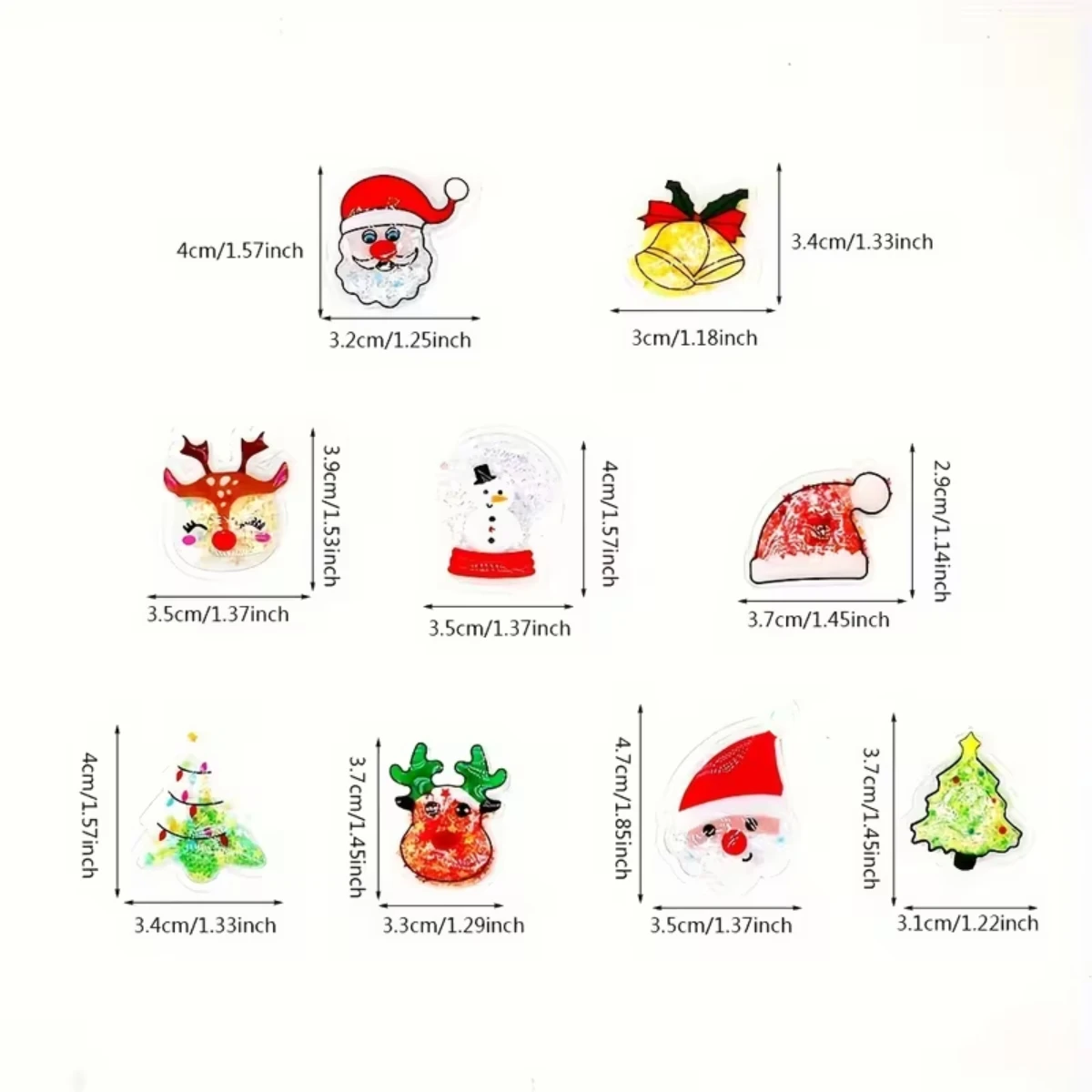 10/20pcs Christmas PVC Liquid Shaker Santa Tree Reindeer Snowman DIY Hair Accessories Supplies