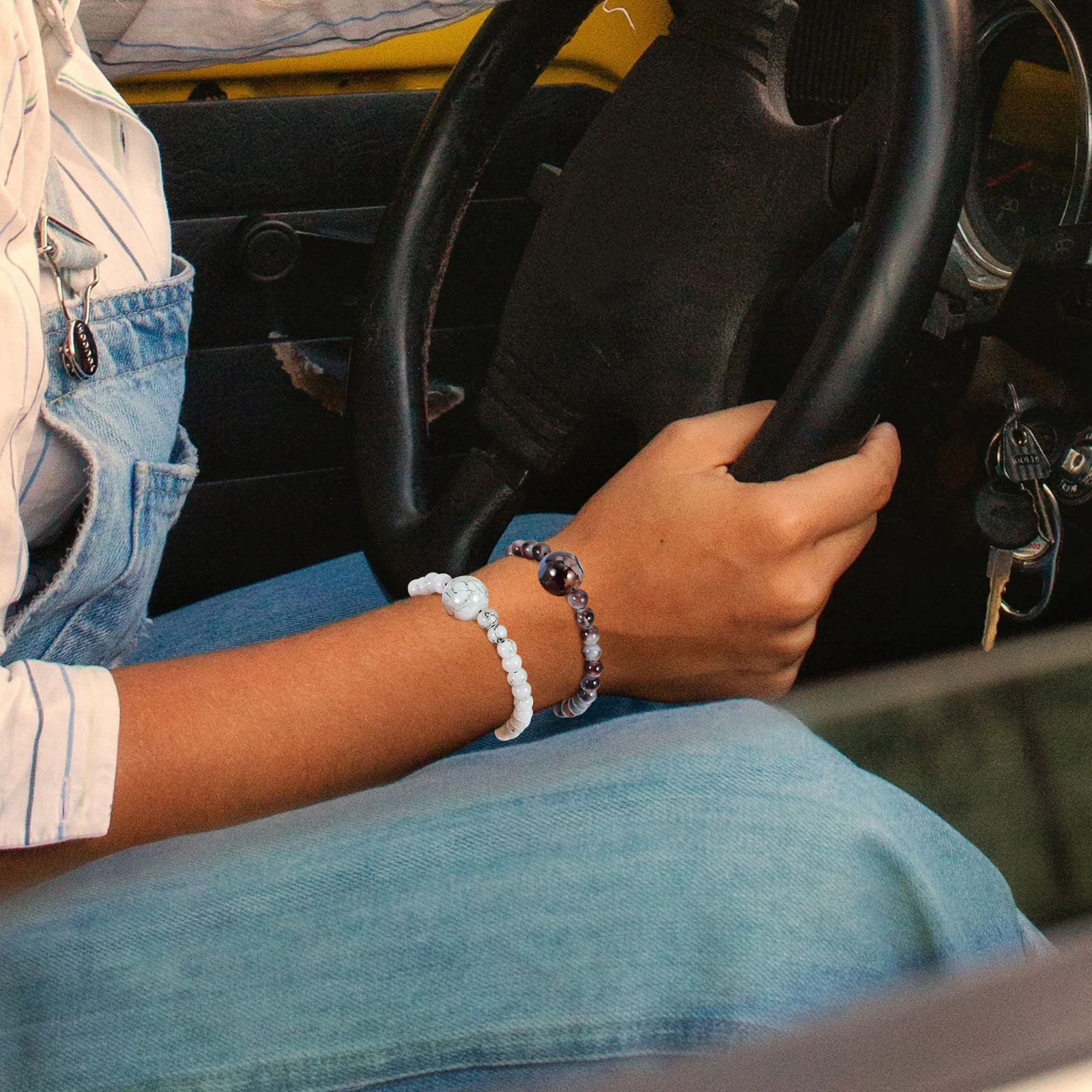 

6Pcs Hand Wrist Bracelets Glass Bead Delicate Adjustable String Beaded Bracelets Fashion Charm Wrist Decor Accessories