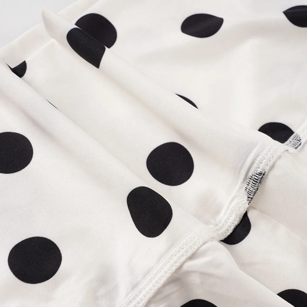 Casual Halter Neck Sling Bikini Suit Ruffled Boxer Shorts Swimwear Set Lace Up Slim Fit Polka Dot Swimsuit Swimming Pool