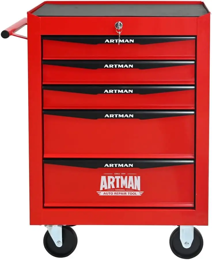 

Rolling Metal Tool Chest with 5 Drawers, 20' 5-Drawer Tool Chest Cabinet with Ball Bearing Drawer
