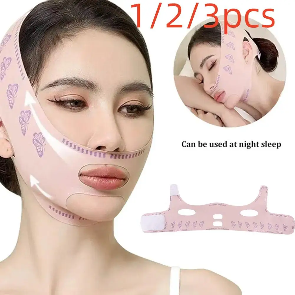 

2PCS Breathable V Face Band Cheek Lift Up Face Thin Mask Reduce Double Chin V-Line Shaping Bandage Anti Wrinkle Face Bandage