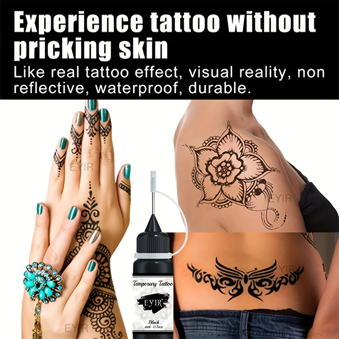 Temporary Black Tattoo Paste, 1 Tube, 3 Tubes, 5 Tubes, Temporary Black Tattoo, for Creative Body Art Parties