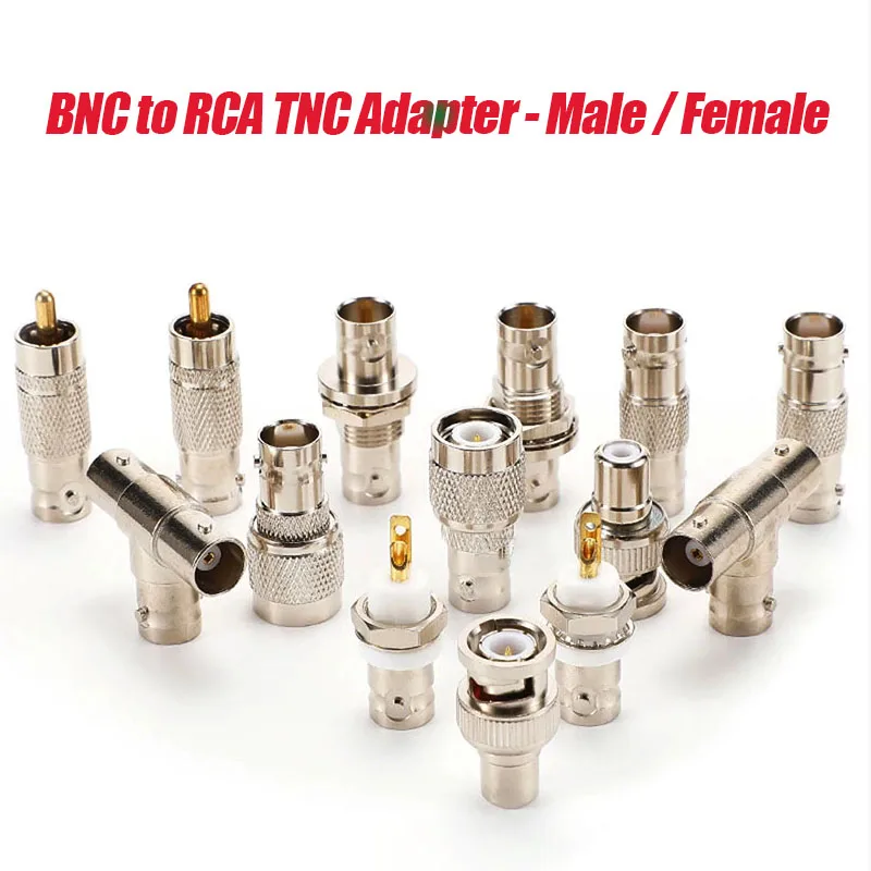 

1pc BNC Male To Lotus Female Adapter BNC Male To RCA Female Adapter Q9 Male To Lotus Female Monitoring Video RF Signal Converter