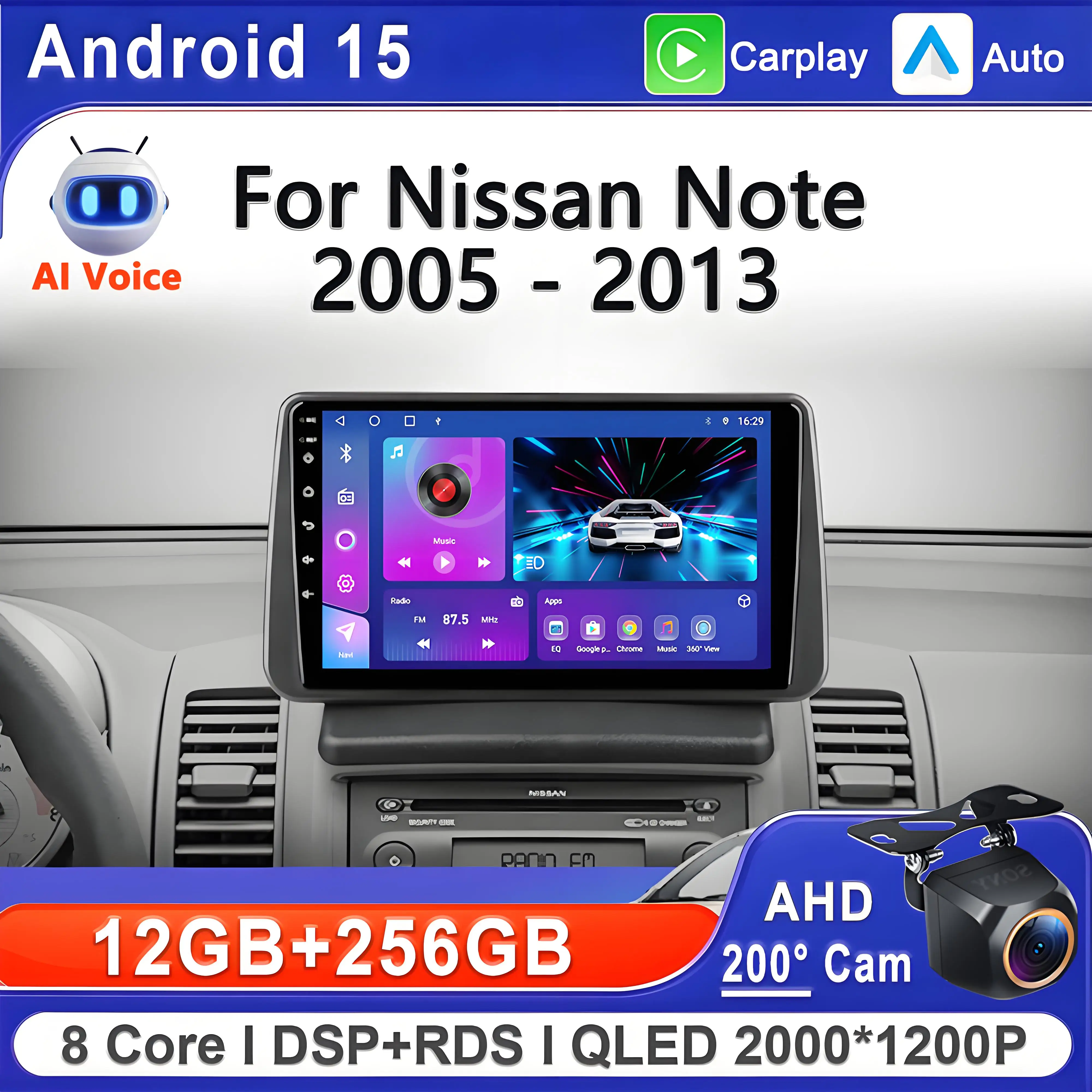 Android 16 For Nissan Note E11 2005 - 2013 Car Radio Multimedia Video Player Navigation GPS Video player Car radio Autoradio car