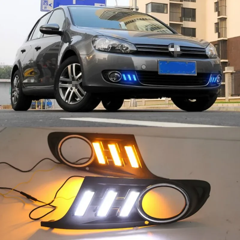 

1pair For Volkswagen Golf 6 Golf6 MK6 09-13 Daytime Running Light LED Indicator Light DRL Bumper Front fog lamp