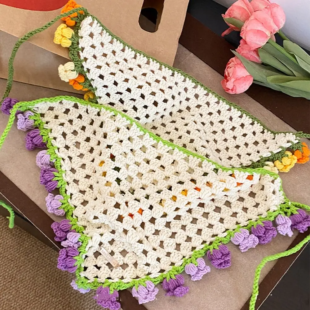 

Винтажная повязка для волос, вязаная повязка на голову с цветочным принтом, богемный женский шарф для волос, пляжный головной убор, вязаная крючком бандана в этническом стиле для девочек