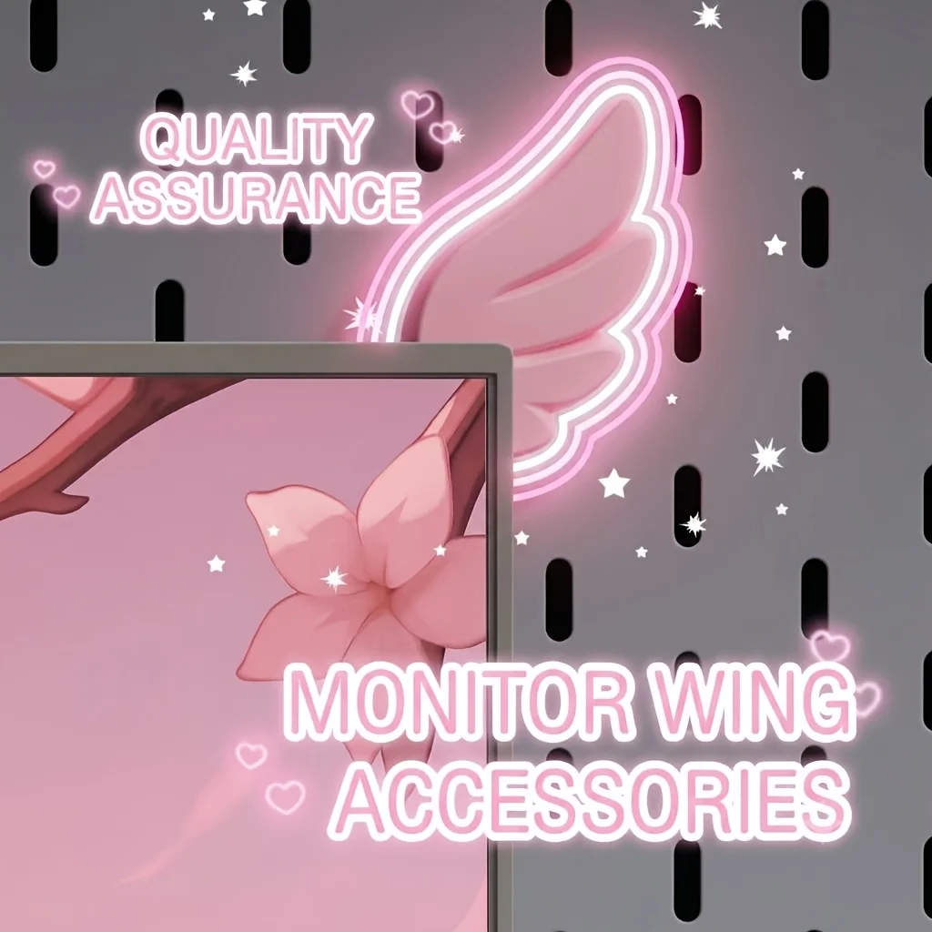 Self‑Adhesive Creative Monitor Ear Ornament Stand Decor Accessory for Laptop Computer Monitor, Monitor Not Included
