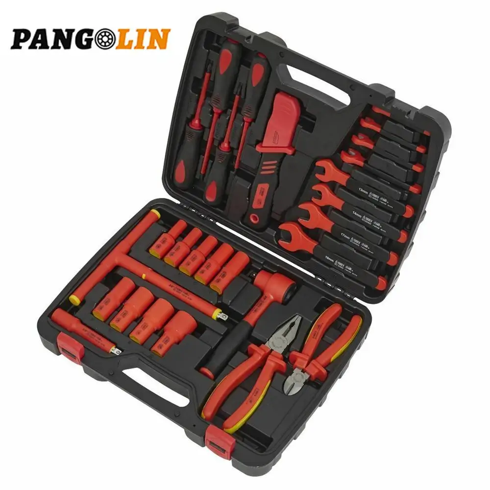 27pcs 1000V Changeable Insulated Tool Kit Electric Insulation Magnetic Screwdriver Repair Set VDE Electrician Repair Toolkit