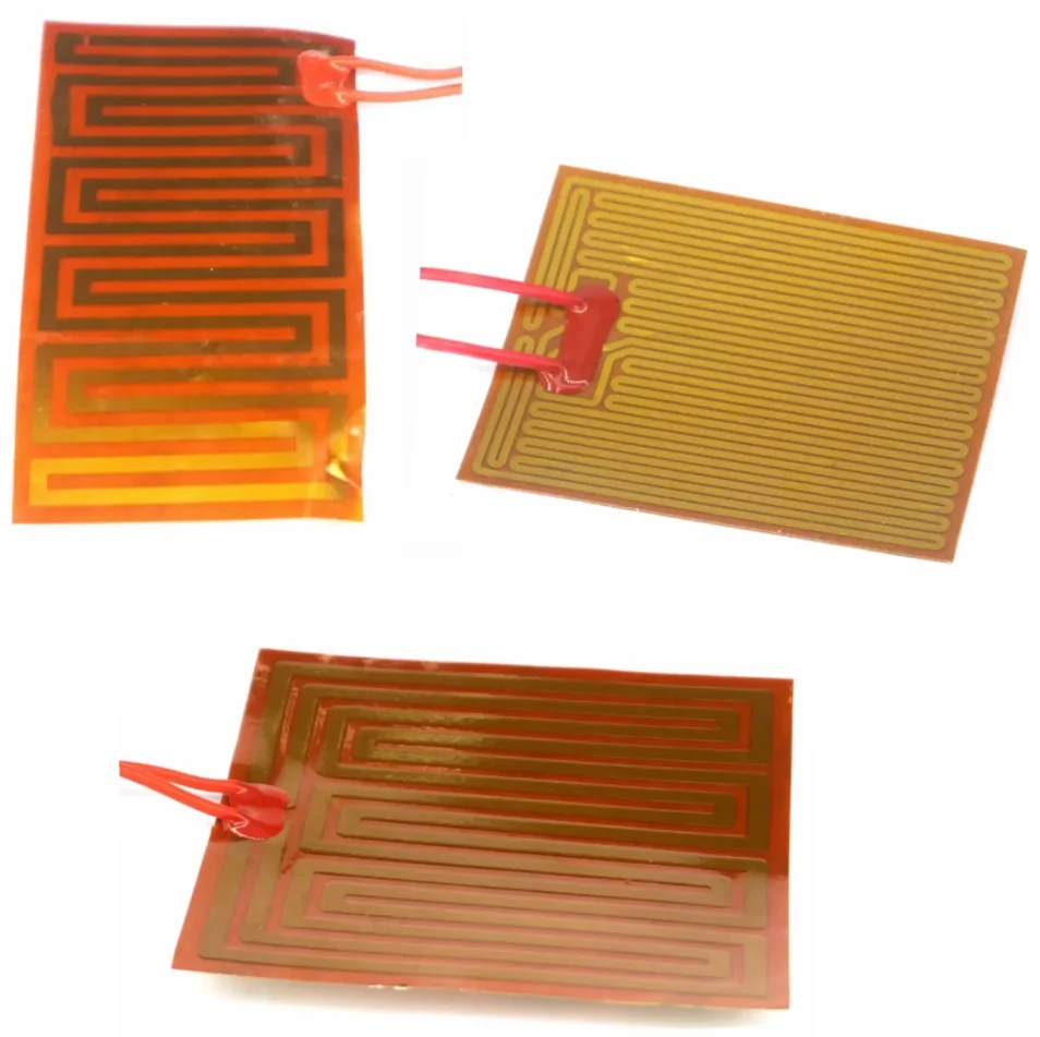 12V/24VDC Flexiable Eeletric Polyimide Film Heater Heating Element for Electrical Wires Oil Tank 3D Print