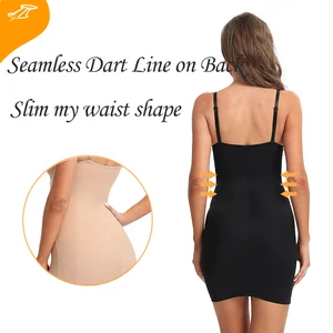التخسيس كامل الطول Shapewear زلات عارية مستقيم أنبوب اللباس الجسم المشكل أنثى ضئيلة تحت فساتين Underwire كأس أسود أفضل 6 امرأة عارية مبيعا - رقم 4