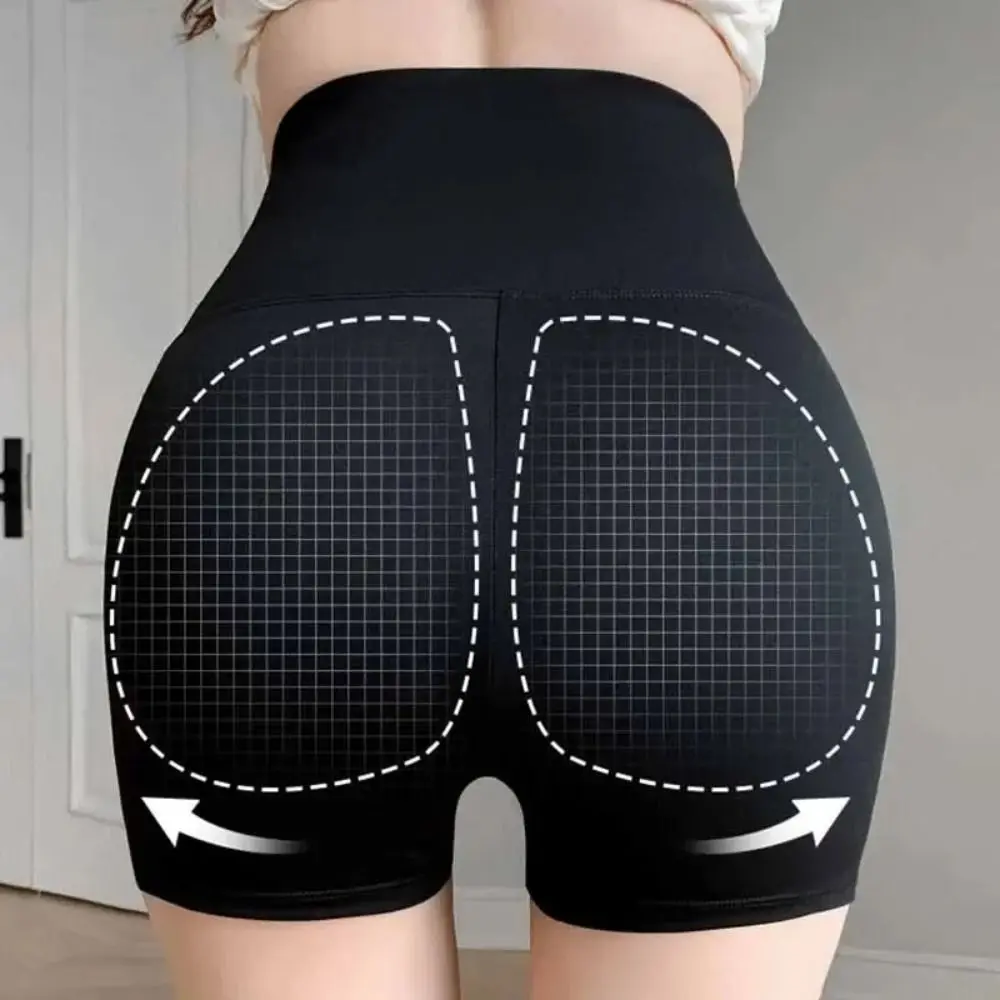 High Waist Fitness Jogging Body Shaping Boxers Push Up Scrunch Butt Biker Slim Underwear Seamless Women Sports Shorts