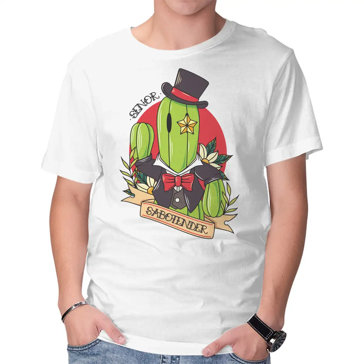 Футболки Senor Sabotender с рисунком аниме для мужчин и женщин, футболки с коротким рукавом, Новое поступление, летние футболки унисекс
