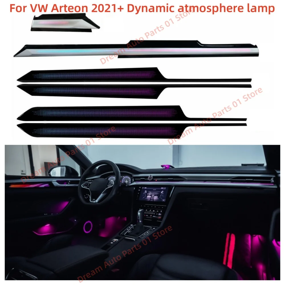 For VW Arteon 2021-2026 Car Interior Lighting Upgrade LED Ambient Light Piano Black Trim Panel Automobile Refit Accessories New