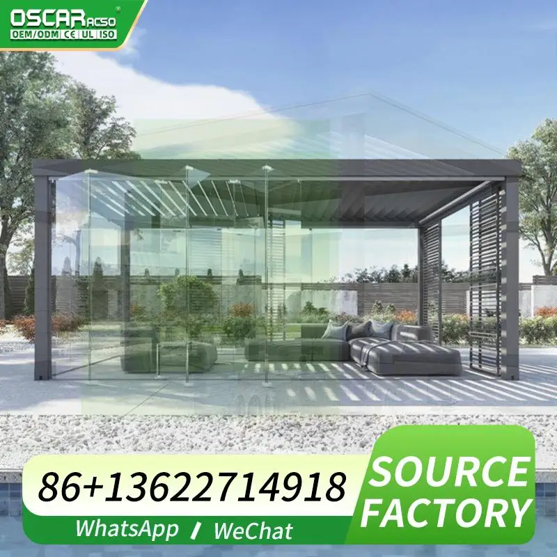 Gran oferta de sombrilla para exteriores, refugio de aluminio asequible resistente a la lluvia para jardín, patio trasero, pérgola junto a la piscina