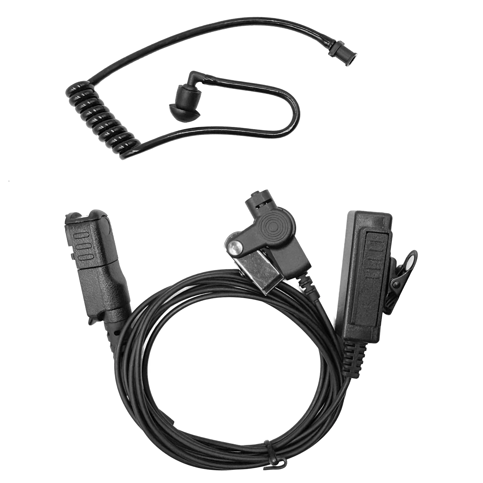 Headset Mikrofon PTT dengan Selang Udara Hitam untuk Motorola DP2400 DP2600 XiR P6600 P6620 E8600 MTP3150 MTP3550 DP3441e Walkie Talkie