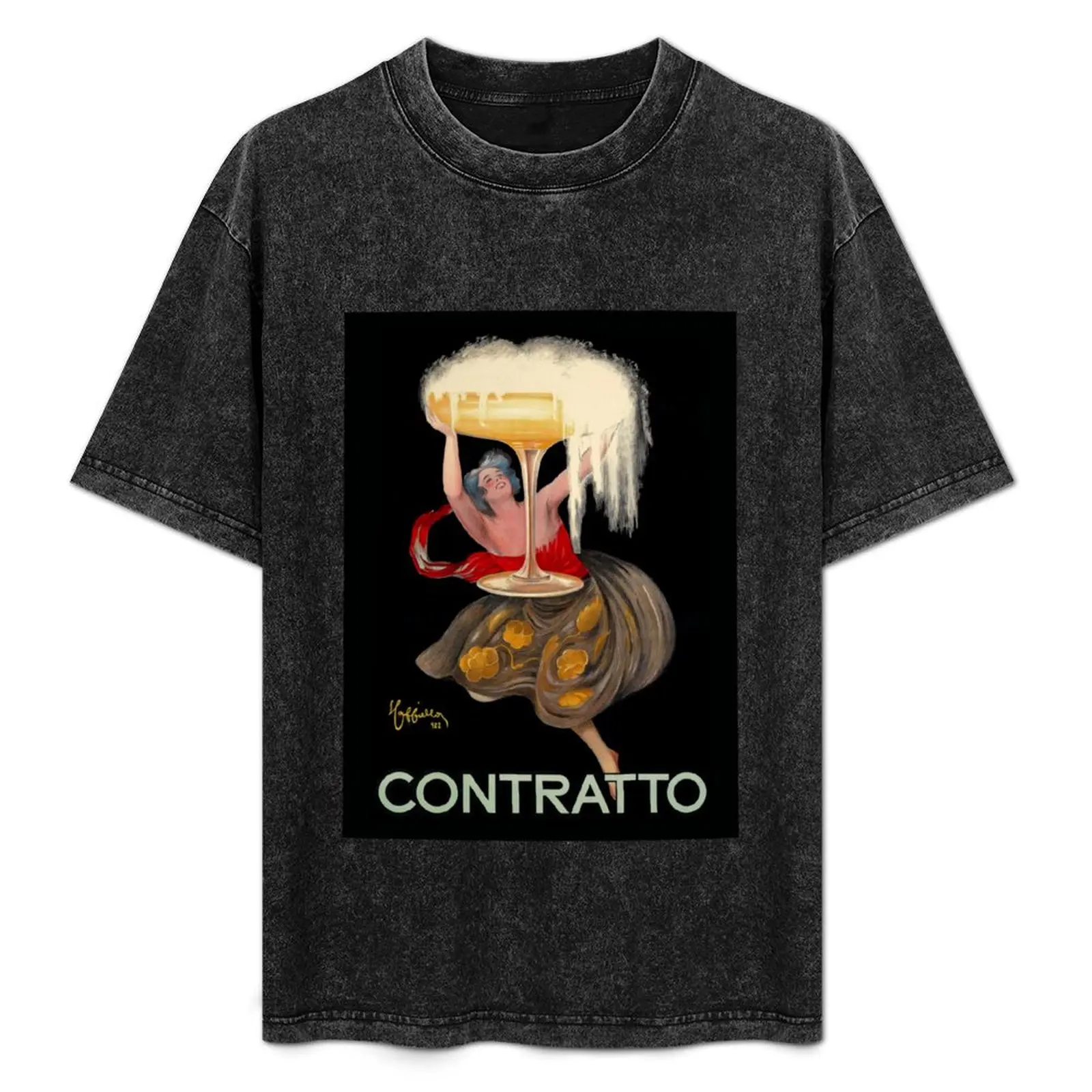

Leonetto Cappiello - Contratto (1922) T-Shirt Minimalist Casual Short Sleeve Top