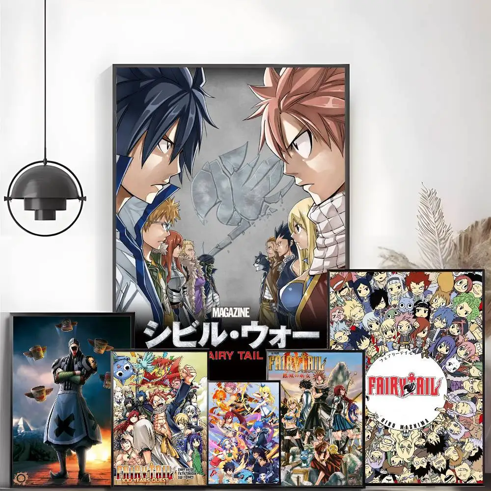 1 قطعة كاريكاتير أنيمي الجنية الذيل المشارك عالية الوضوح ملصق فني ذاتية اللصق مقاوم للماء ديكور المنزل لغرفة المعيشة #2