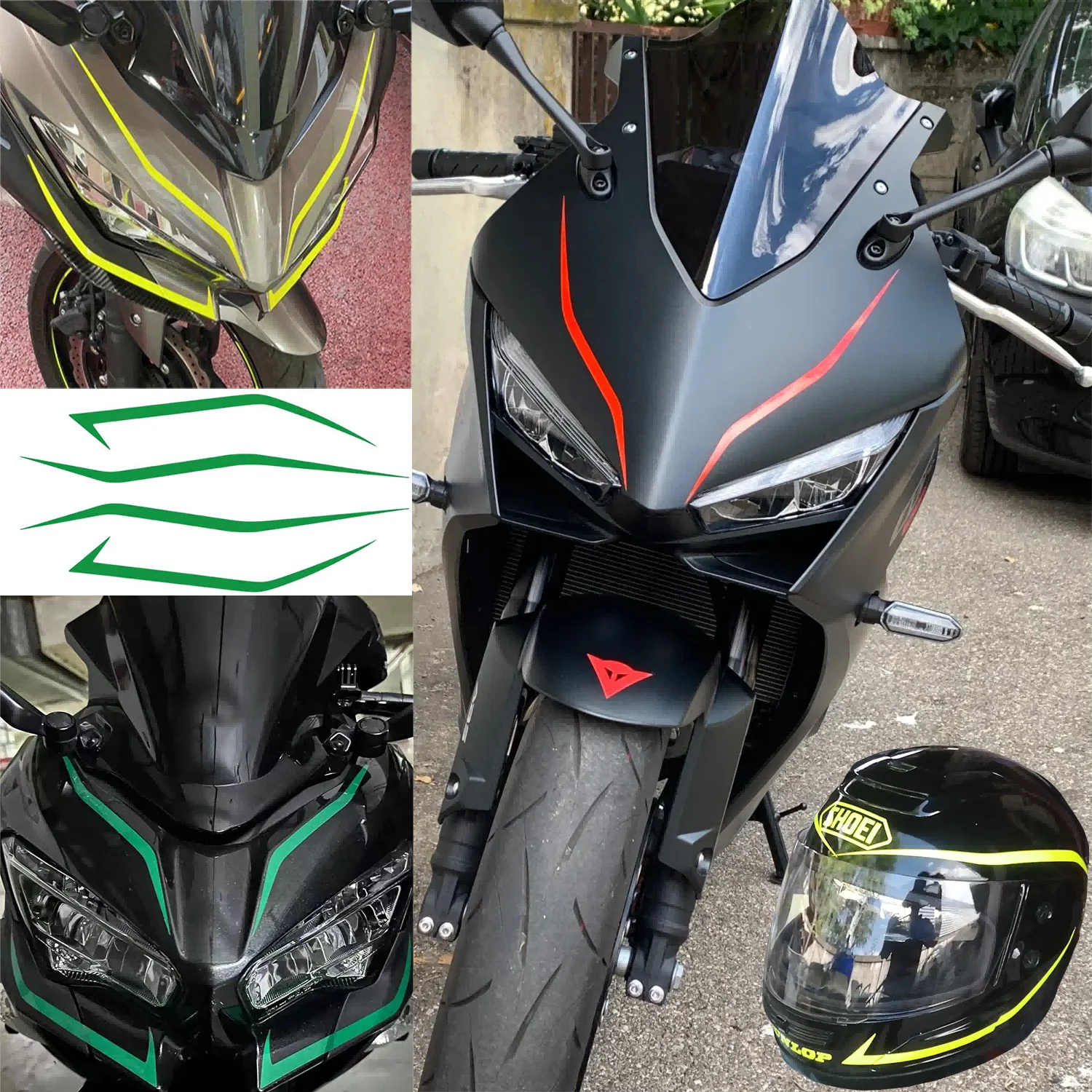 

Suitable for Kawasaki NIN/Z250 400 650 900 1000 NIN H2 H2R H2SX Reflective Stickers Motorcycle Helmet Lacquer Surface Embossing