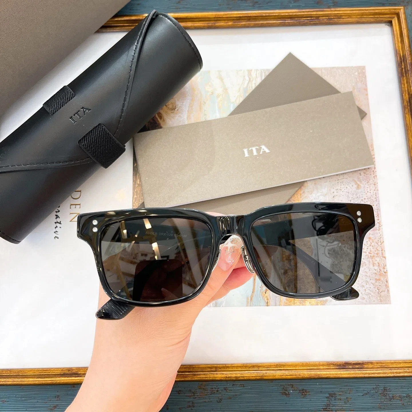 

New RETRODITA AUDER DRX-129 Square Acetate Frame UV Polarized Womens Sunglasses Popular Vintage Business Men's Sun Glasses