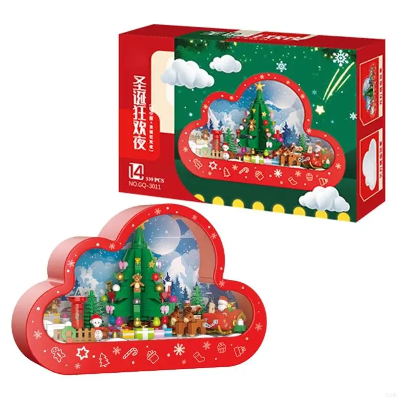 

Christmas Castle Building Block Set Toy with Light DIY Cloud Castle STEM Block Toy Assembly Construction Toy Child Gift