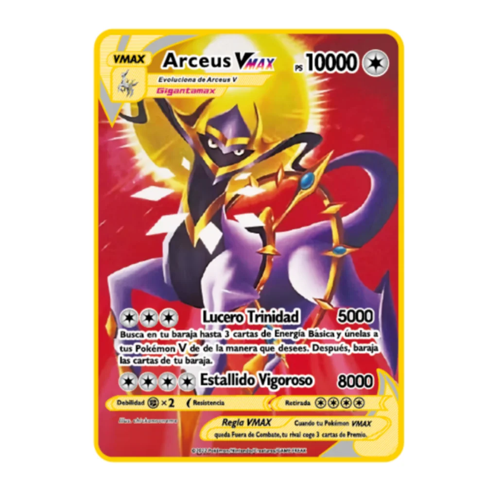 10000 point arceus vmax pokemon metal cards DIY card pikachu charizard golden limited edition kids gift game collection cards