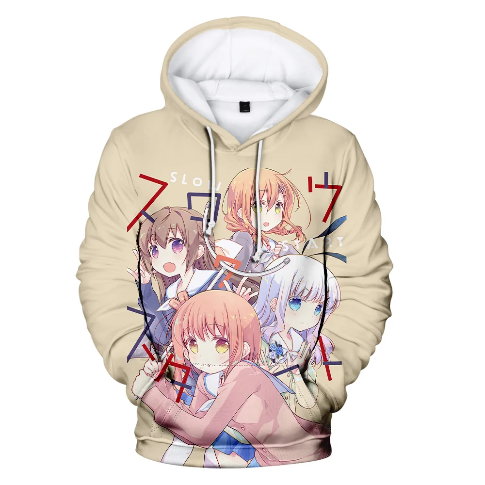 Slow Start Anime Hoodie Long Sleeve Women Men Hooded Sweatshirt 2023 New Manga Harajuku Streetwear 3D Clothes