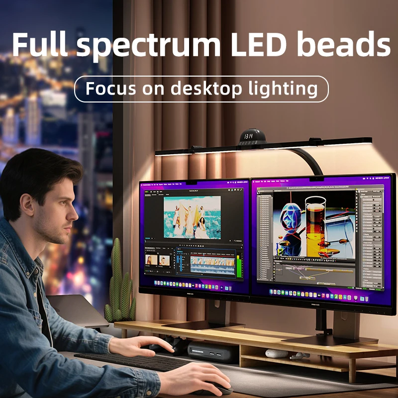 LED Desk Lamp with Clamp 5 Modes or RGB Light Flexible Gooseneck EU/US Powered Perfect for Reading Studying Office Work