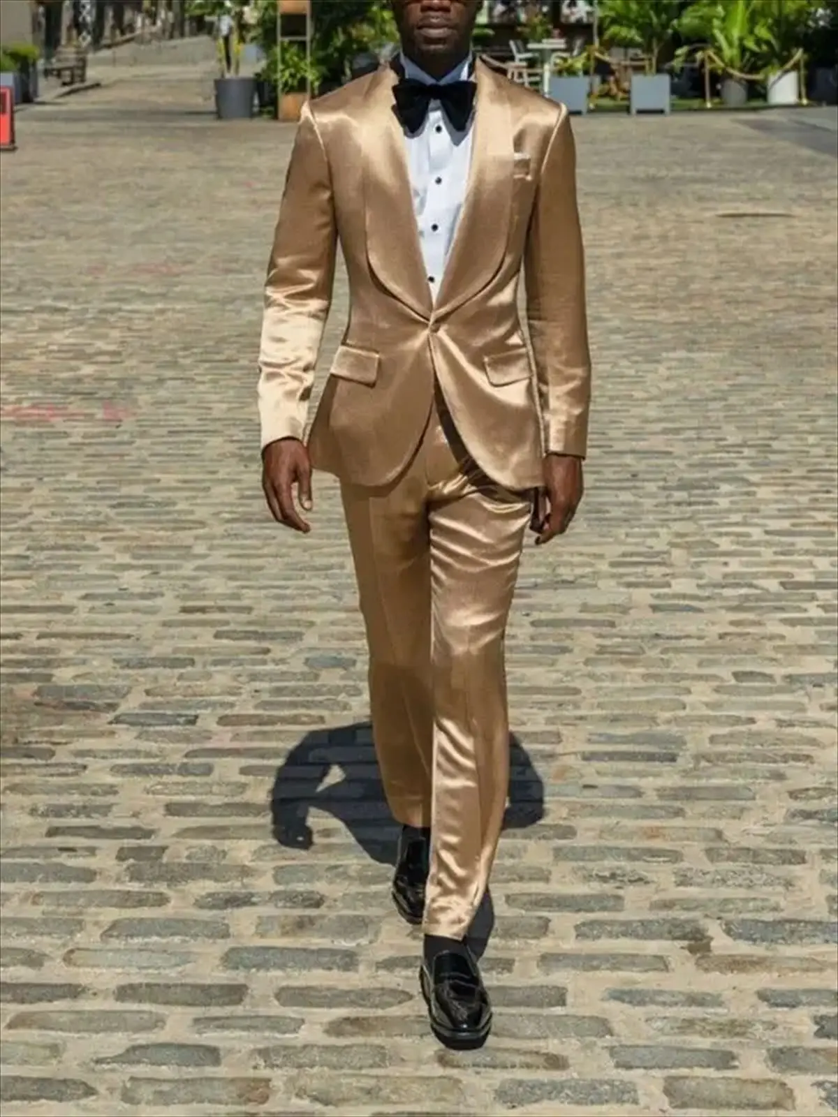 

Satin Single-breasted slim-fit wedding best man's high-end men's suit 2-piece Men's Suit ( Blazer+Pants ) Men's Stage Costume