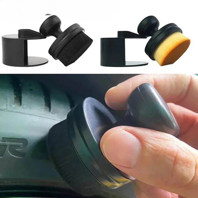 

Car Tire Cleaning Brush Dust Remover Portable Auto Detail Brush with Cover High Density Soft Bristle for Car Accessorie