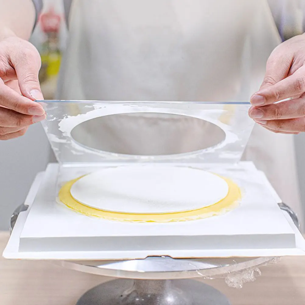 

2pcs Acrylic Scraping Plate Layer Molding Tool Reusable Baking Mold Set Cake Ring Sheet For Diy Frosting Kitchen Cake Mold