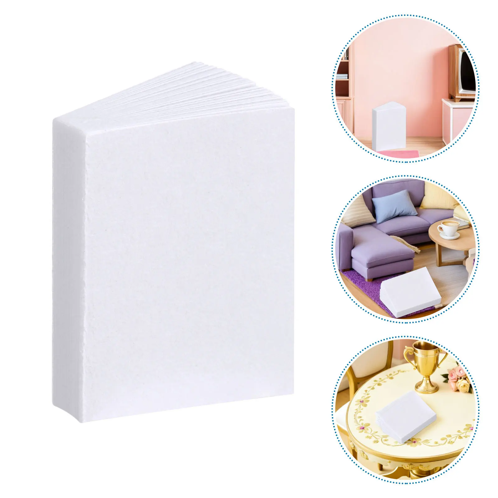 

80Pcs Mini Blank Books for Dollhouse - Small Notebooks for Miniature Bookshelf Display - Interactive Pretend Play Miniature