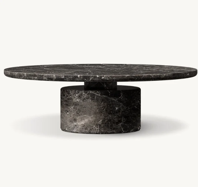 High End American Style Living Room Furniture Natural Stone Marble Coffee Table