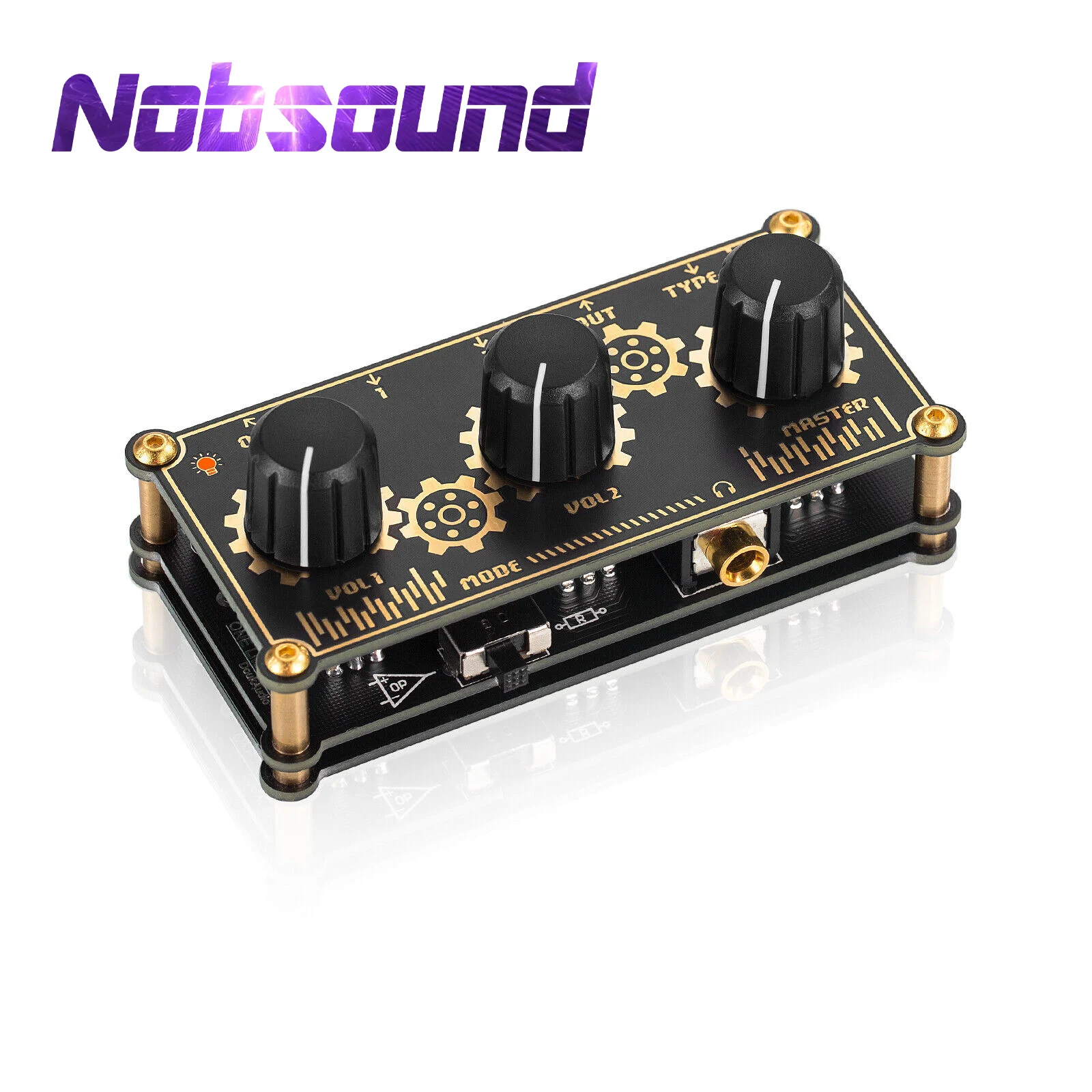 Nobsound Mini Stereo 2.0 Channel Line Mixer HiFi Headphone Monitoring Club Live Studio Recording