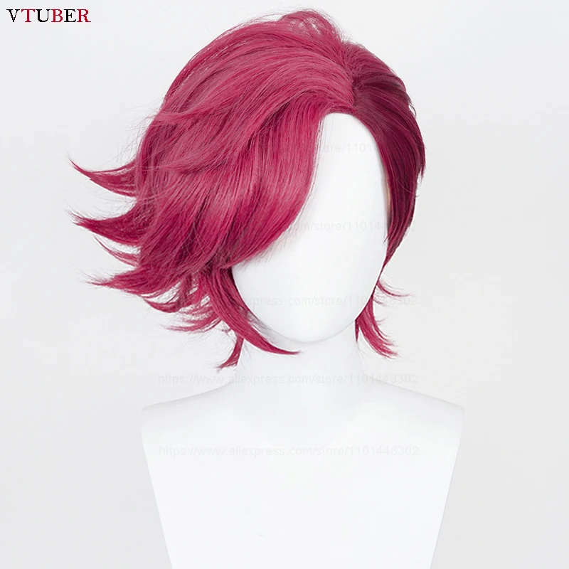 High Quality Game Arcane Season 2 Vi Cosplay Wig Black and Red Heat Resistant Synthetic Hair Vi Role Play Wigs + Wig Cap