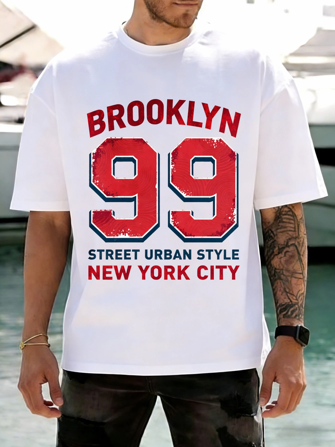 

Mens Brooklyn 99 Printed Streetwear Cotton Short Sleeve Regular Fit Summer Casual T Shirt for Men