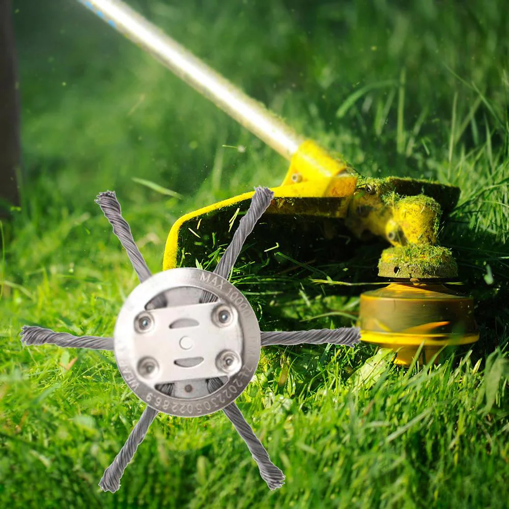 2 قطعة عجلة أسلاك الفولاذ العشب الانتهازي رئيس حديقة إزالة الأعشاب الضارة فرشاة استبدال فرش سلك الاعشاب شفرة إزالة الصدأ والقوس