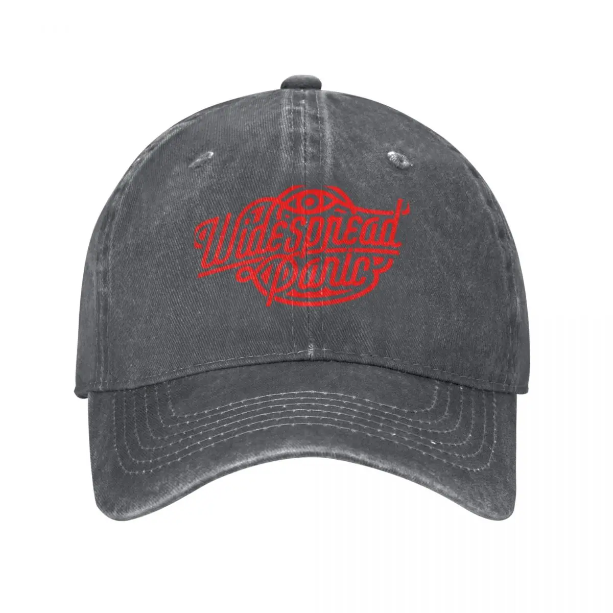 blackwhitereddesign rock band logo widespread panic Baseball Cap Gentleman Hat black Golf Wear Trucker Hats For Men Women's