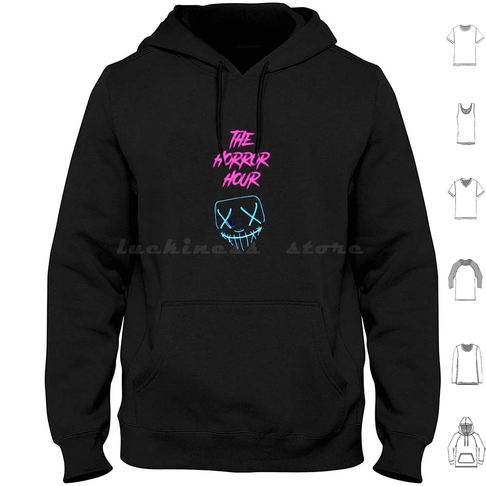 

The Horror Hour Logo Apparel Hoodie Cotton Long Sleeve Horror The Horror Hour Horror Movie Horror Movies The Horror