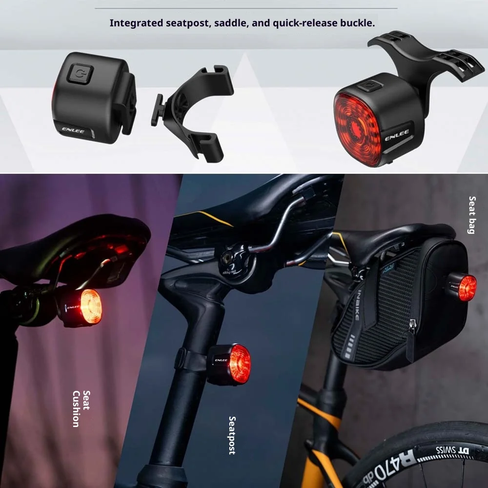 

Enlee Bicycle Rear Light Smart Induction Brake Light High Brightness Warning For Road Mountain Bike Night Riding Safety